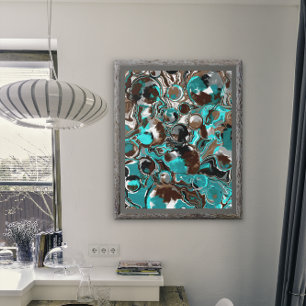 Foto Órbita marrom, turquesa e mármore preto