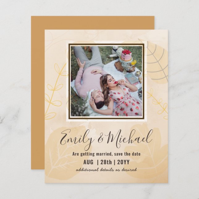 FOTO ORÇAMENTAL Casamento SALVAR AS DATAS Boho Abs (Frente/Verso)