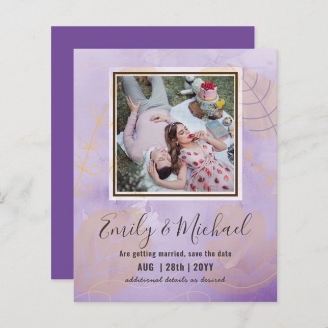 FOTO ORÇAMENTAL Casamento SALVAR AS DATAS Boho Abs (Frente/Verso)