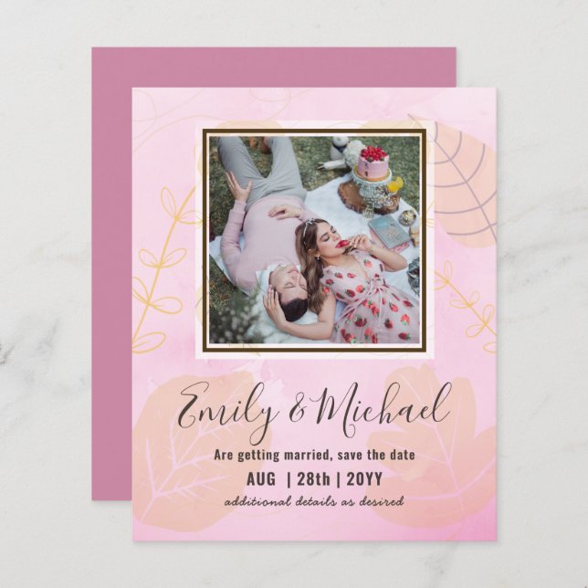 FOTO ORÇAMENTAL Casamento SALVAR AS DATAS Boho Abs (Frente/Verso)