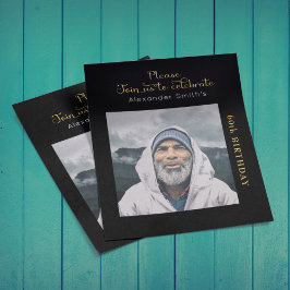 Foto Orçamento 60º Aniversário Convite Preto Doura