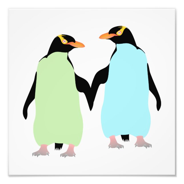 Foto Orgulho gay Pinguins Segurando Mãos (Frente)
