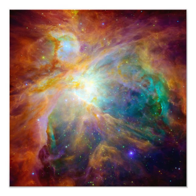 Foto Orion Nebula (Telescópios Hubble & Spitzer) (Frente)