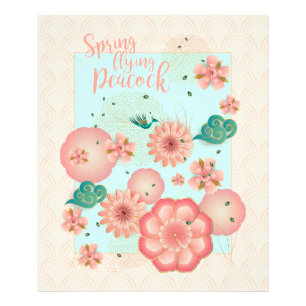 Foto Ornamento Floral de Peacock primavera Peach Garden