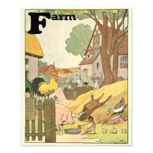 Foto Os animais de fazenda ilustraram o alfabeto