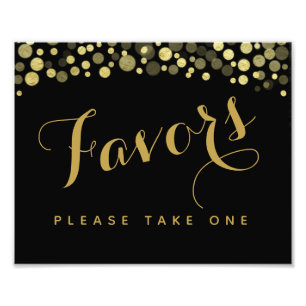 Foto Os favores Dourados & pretos party ou o sinal do