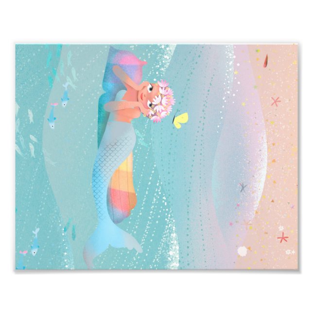 Foto Ótima ilustração do dia das sereias na praia (Frente)