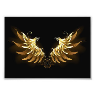 Foto Ouro Angel Wings sobre fundo preto