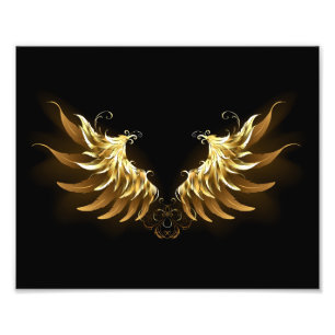 Foto Ouro Angel Wings sobre fundo preto
