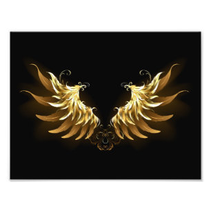 Foto Ouro Angel Wings sobre fundo preto