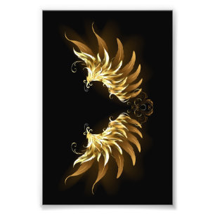Foto Ouro Angel Wings sobre fundo preto