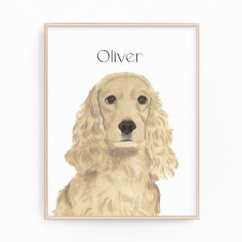 Foto Ouro Blonde Personalizado Tan Cocker Spaniel Art