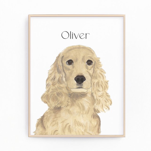 Foto Ouro Blonde Personalizado Tan Cocker Spaniel Art (Criador carregado)