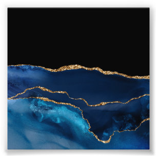 Foto Ouro Brilhante Azul Agate Marble Brilhante Glam