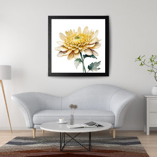 Foto Ouro Chrysanthemum Watercolor Impressão