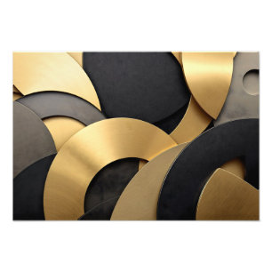 Foto Ouro Geométrico de Sobreposição de Abstrato e Pret