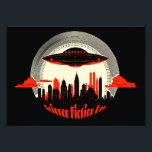 Foto OVNI (National Science Fiction Day)<br><div class="desc">Segundo de janeiro é o Dia Nacional de Ficção Científica. Avise a todos com este OVNI sobre uma cidade em cores e estilo retrorreflectores.</div>