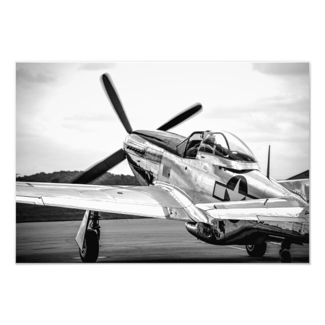 Foto P51 Mustang B&W (Frente)