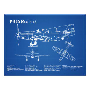 Foto P-51D Mustang - Airplane Blueprint AD