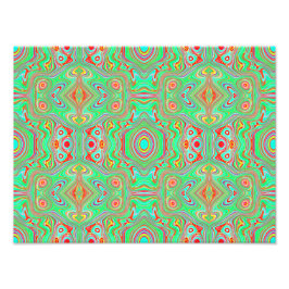 Foto Padrão Abstrato Retro Laranja e Verde Lima
