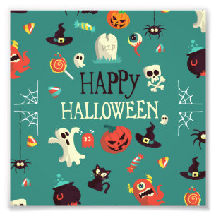 Foto Padrão Colorido Feliz Halloween