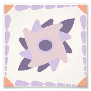 Foto Padrão de Azulejo Decorativo Pastel Roxo