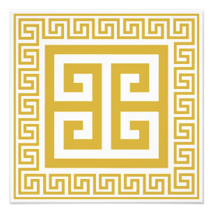 Foto Padrão de Chave Grega em Design Dourado