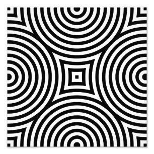 Foto Padrão de Círculos Concentrados Pretos e Brancos