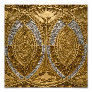Foto Padrão De Deco De Arte De Prata E Dourada