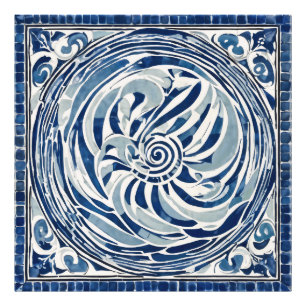 Foto Padrão de espiral branco azul 02