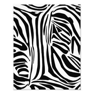 Foto Padrão de Impressão de Zebra Preto e Branco Ousado