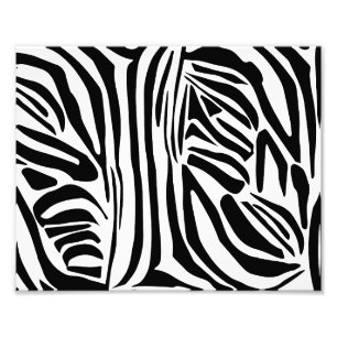 Foto Padrão de Impressão de Zebra Preto e Branco Ousado