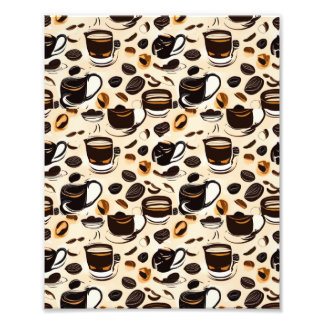 Foto Padrão de pintura a óleo de café preto