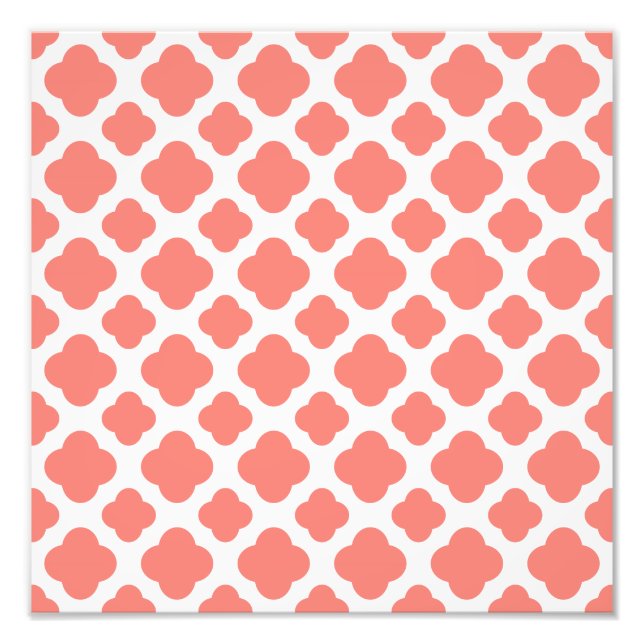 Foto Padrão de Quatrefoil Rosa Coral (Frente)