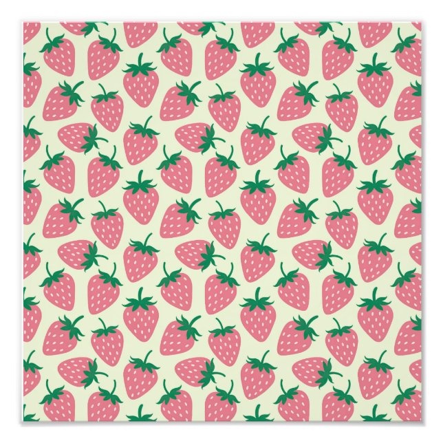 Foto Padrão de Verão Morango Rosa (Frente)