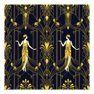 Foto Padrão decorativo dourado e preto Gabsy