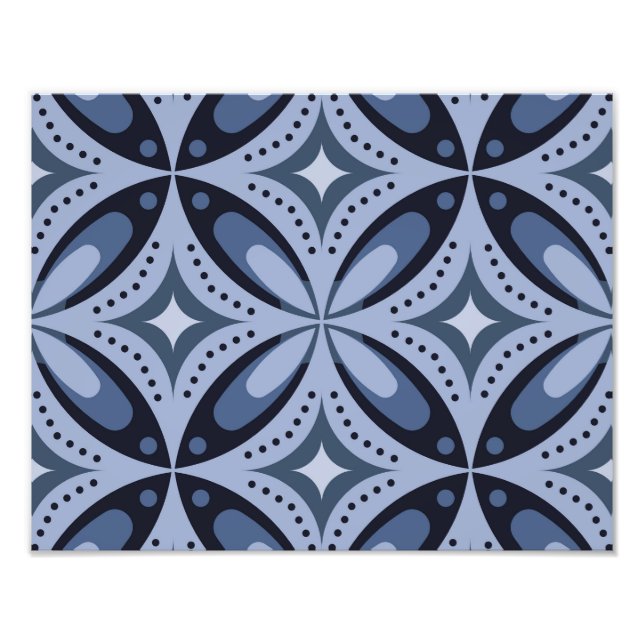 Foto Padrão Geométrico Azul Estilo Retro (Frente)