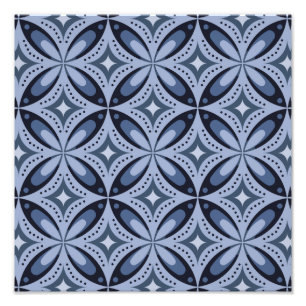 Foto Padrão Geométrico Azul Estilo Retro