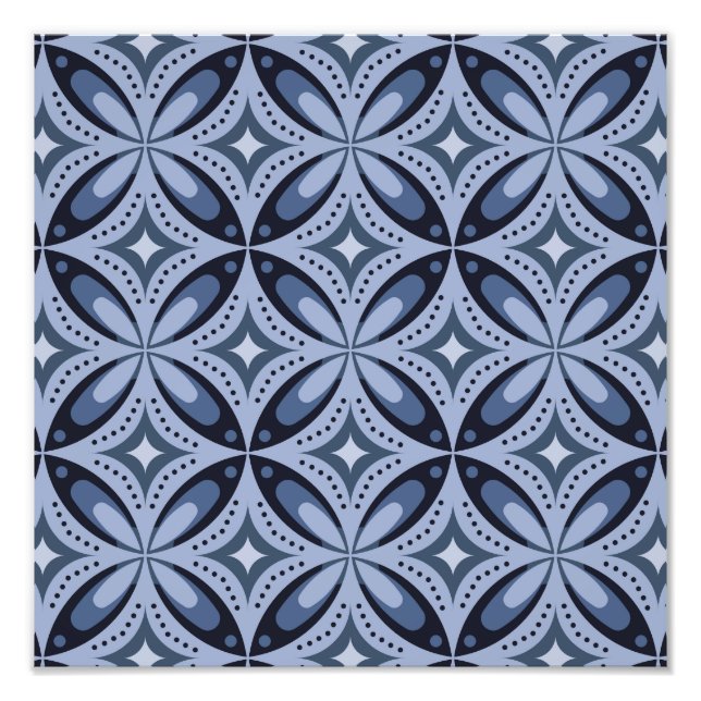 Foto Padrão Geométrico Azul Estilo Retro (Frente)