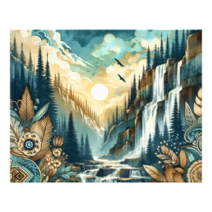 Foto Padrão Natural do Boho da Quebra d'Água da Florest