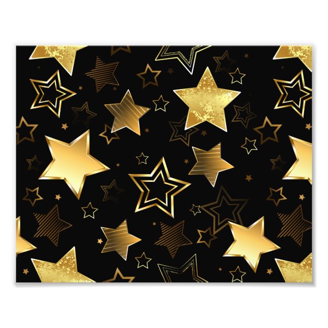 Foto Padrão sem costura com estrelas de Ouro (Frente)