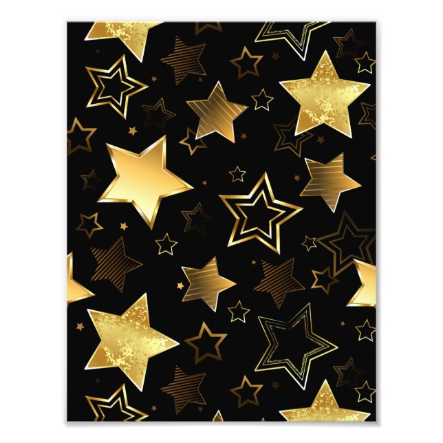 Foto Padrão sem costura com estrelas de Ouro (Frente)