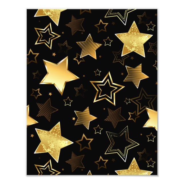 Foto Padrão sem costura com estrelas de Ouro (Frente)