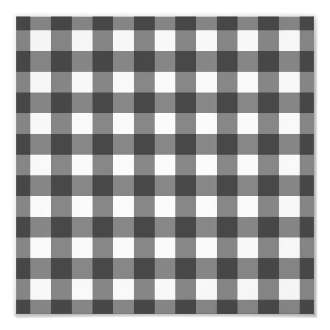 Foto Padrão Xadrez em Preto e Branco com Impressão Vich (Frente)