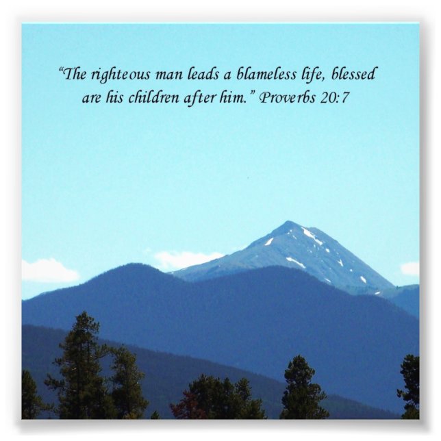 Foto Padre Gift Proverbs 20:7 Scripture Mountain Impres (Frente)