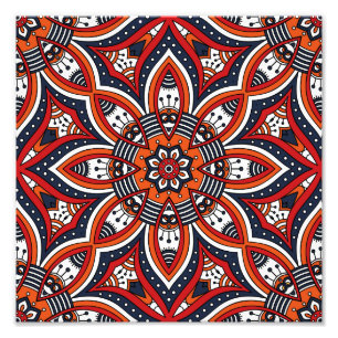 Foto Painterly Nature Boho Floral Mandala