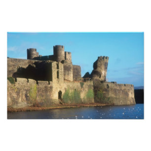 Foto País de Gales - Castelo Caerphilly, com vista à
