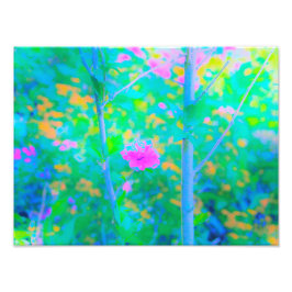 Foto Paisagem Azul Impressionista com Flor Rosa