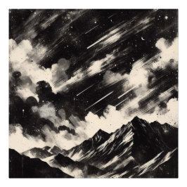 Foto Paisagem das Montanhas Grunge, Textura Negra e Bra