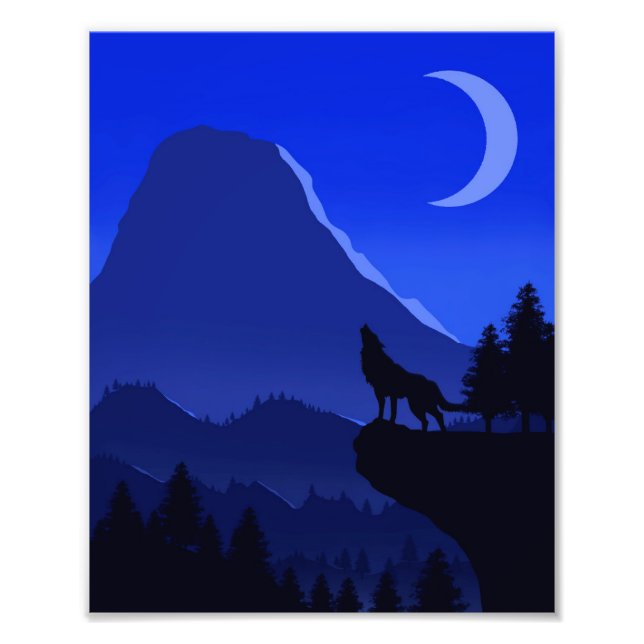 Foto Paisagem de Lobo Monocromática Azul (Frente)